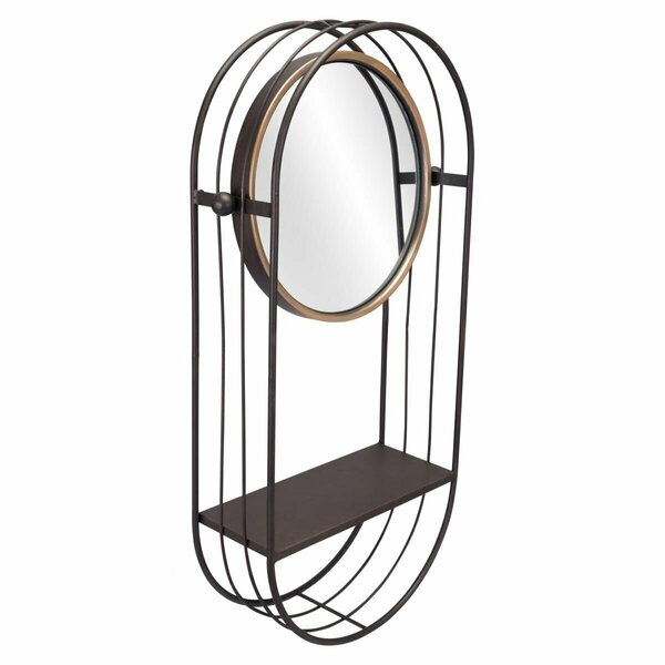 Homeroots 28 x 15 x 5.1 in. Industrial Gray Mirror Shelf 391671